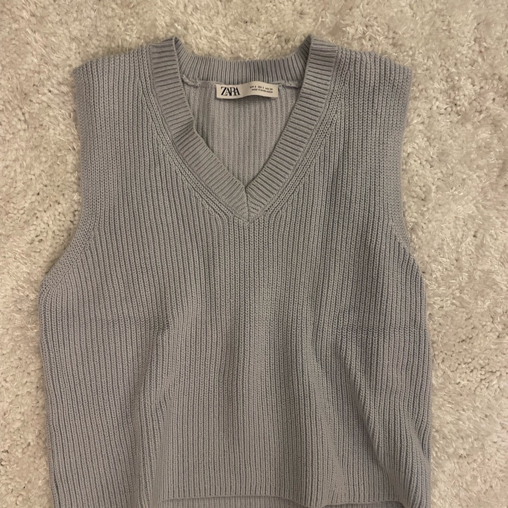 Blue Zara sweater vest